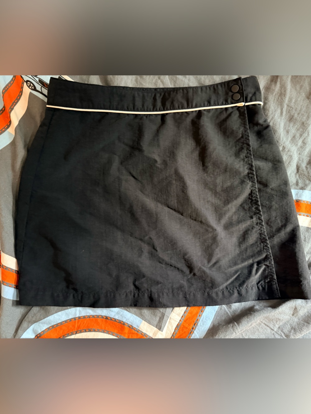 Patagonia Black Nylon Skirt with White Piping